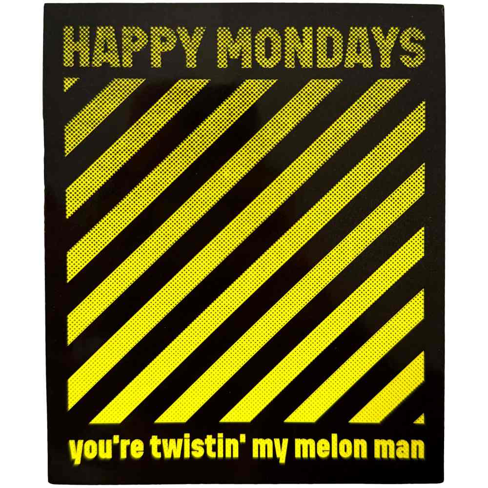 Happy Mondays - Twistin' My Melon Sticker - Zwart/Geel